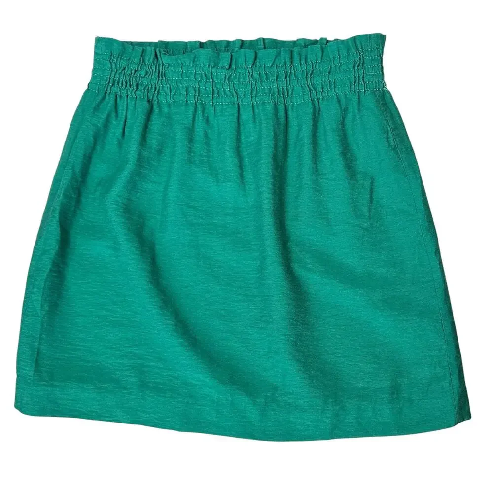 J. Crew Crinkle City Mini Skirt Green 85398 Size 00